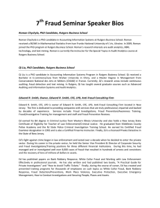 7 Fraud Seminar Speaker Bios th Roman Chychyla, PhD Candidate, Rutgers Business School