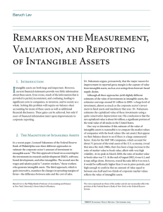 Remarks on the Measurement, Valuation, and Reporting of Intangible Assets Baruch Lev