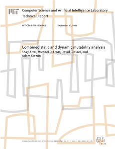Combined static and dynamic mutability analysis Technical Report