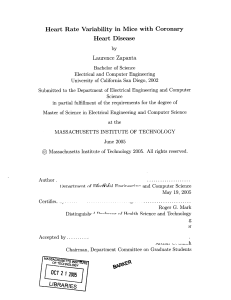 Heart  Rate  Variability  in  Mice ... Heart Disease Laurence  Zapanta