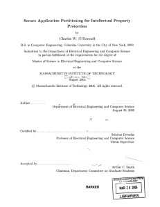 Secure  Application  Partitioning for  Intellectual  Property Protection