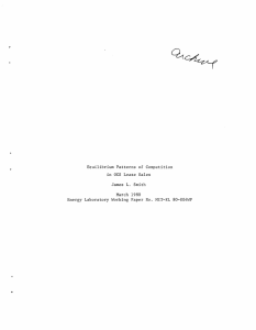 Equilibrium Patterns of Competition in OCS Lease Sales James L. Smith March 1980