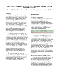 EXPERIMENTAL EVALUATION OF PORTABLE ELECTRONIC FLIGHT PROGRESS STRIPS Abstract Introduction