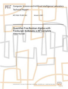 Quantifier-Free Boolean Algebra with Presburger Arithmetic is NP-Complete Technical Report