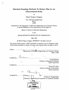 Observational Study Mark  Gregory  Duggan M.I.T.