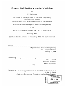 All Chopper  Stabilization  in  Analog  Multipliers Hadiashar