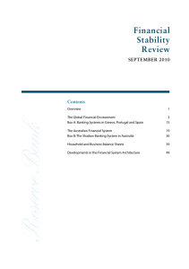 Financial Stability Review Contents