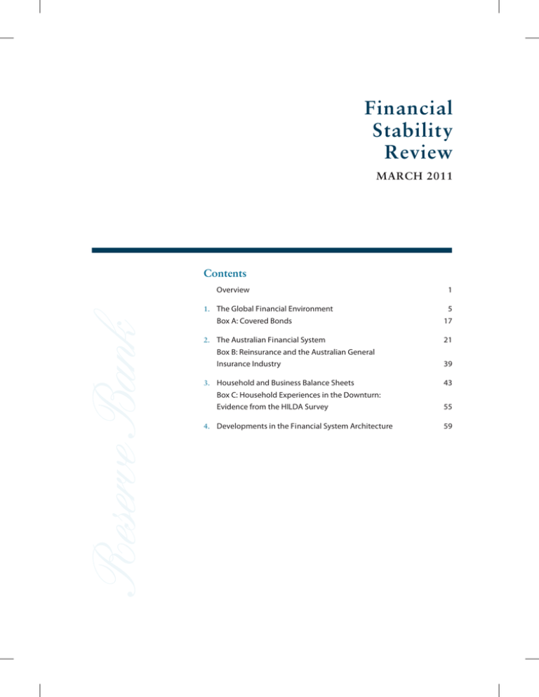 Financial Stability Review Contents