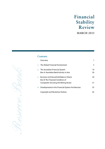 Financial Stability Review Contents