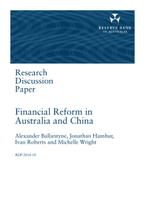 Financial Reform in Australia and China Research Discussion
