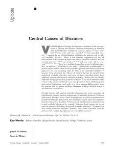 Update Central Causes of Dizziness 䢇