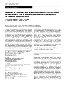 Predictors of compliance with a home-based exercise program added