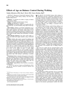 T Effects of Age on Balance Control During Walking