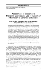 Assessment of Impairments That Limit Exercise and Use of Impairment