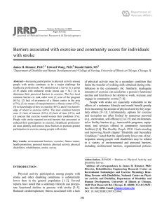 JRRD Barriers associated with exercise and community access for individuals with stroke