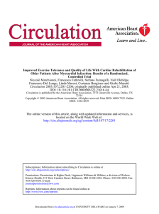 Improved Exercise Tolerance and Quality of Life With Cardiac Rehabilitation... Older Patients After Myocardial Infarction: Results of a Randomized,