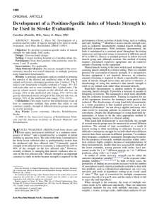 Development of a Position-Specific Index of Muscle Strength to ORIGINAL ARTICLE