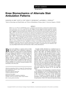 Knee Biomechanics of Alternate Stair Ambulation Patterns Biodynamics