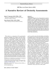 A Narrative Review of Dexterity Assessments JHT R C A