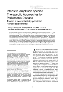 Intensive Amplitude-specific Therapeutic Approaches for Parkinson’s Disease Toward a Neuroplasticity-principled