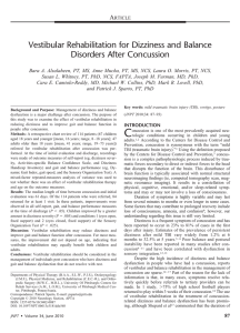 Vestibular Rehabilitation for Dizziness and Balance Disorders After Concussion A