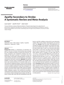 Apathy Secondary to Stroke: A Systematic Review and Meta-Analysis Review Lara  Caeiro