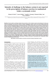 Intensity of challenge to the balance system is not reported