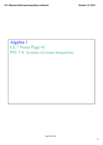 Algebra 1 Ch.7 Notes Page 41 P41 7­6   Systems of Linear Inequalities