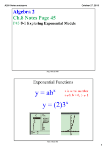 y = ab y = (2)3 Algebra 2 Ch.8 Notes Page 45