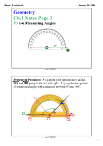 Geometry Ch.1 Notes Page 3 P3  1­6 Measuring Angles