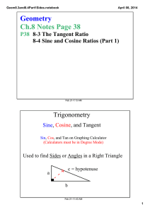 Geometry Ch.8 Notes Page 38 Trigonometry P38