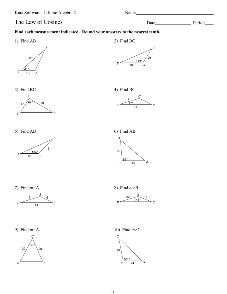 Document 21 Pertaining To Law Of Sines Worksheet Answers