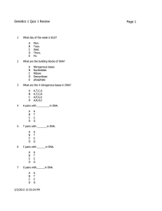 Genetics 1 Quiz 1 Review Page 1