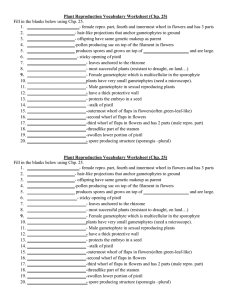 Plant Reproduction Vocabulary Worksheet (Chp. 25) _______________________ _____________________