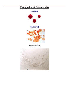 Categories of Bloodstains PASSIVE TRANSFER
