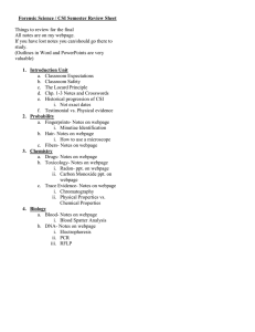 Forensic Science / CSI Semester Review Sheet