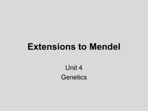 Extensions to Mendel Unit 4 Genetics