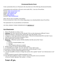 Chromosomal Disorder Project