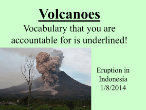 Volcanoes Vocabulary that you are accountable for is underlined! Eruption in