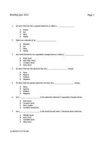 Bonding Quiz 2012 Page 1