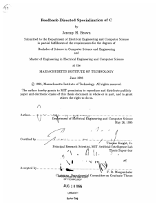Feedback-Directed  Specialization  of  C