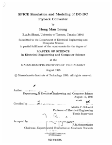 SPICE  Simulation and Modeling  of DC-DC Flyback Converter