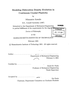 Modeling  Dislocation  Density  Evolution  in