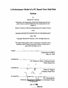 A Performance Model  of a PC Based  Voice ... System