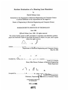 Further  Evaluation  of a  Hearing  Loss ... David  Soleau  Lum