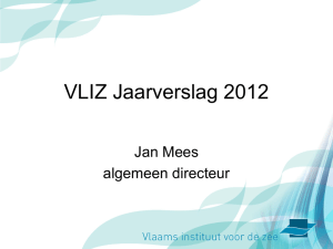 VLIZ Jaarverslag 2012 Jan Mees algemeen directeur