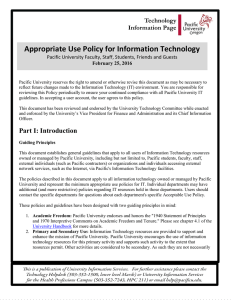 Appropriate Use Policy for Information Technology  February 25, 2016