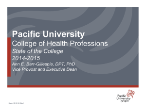 Pacific University  College of Health Professions