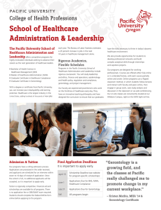 ship School of Healthcare Administration &amp; Leader College of Health Professions
