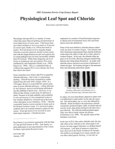 Physiological Leaf Spot and Chloride OSU Extension Service Crop Science Report